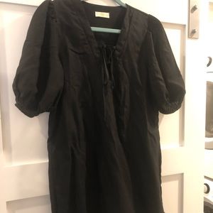 Black linen dress